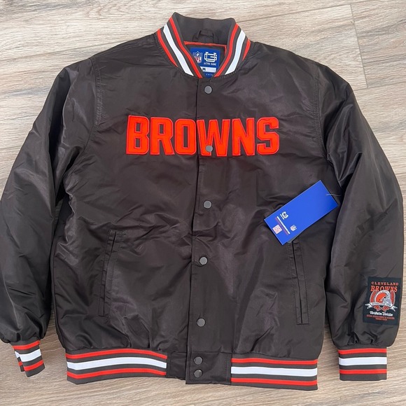 Cleveland Browns Men's Satin Bomber NFL ULTRA GAME Football Jacket Small New - Picture 3 of 10